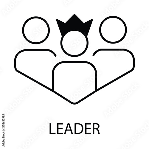 Vector icon for leader. Hand-drawn illustration of a leader symbolizing management and direction.