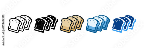 Bread Icon Set Multiple Style Collection