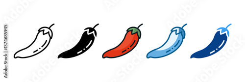 Pepper Icon Set Multiple Style Collection