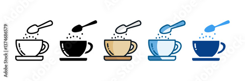 Sprinkle Sugar Icon Set Multiple Style Collection