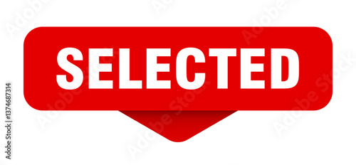 selected sticker. selected sign on transparent background