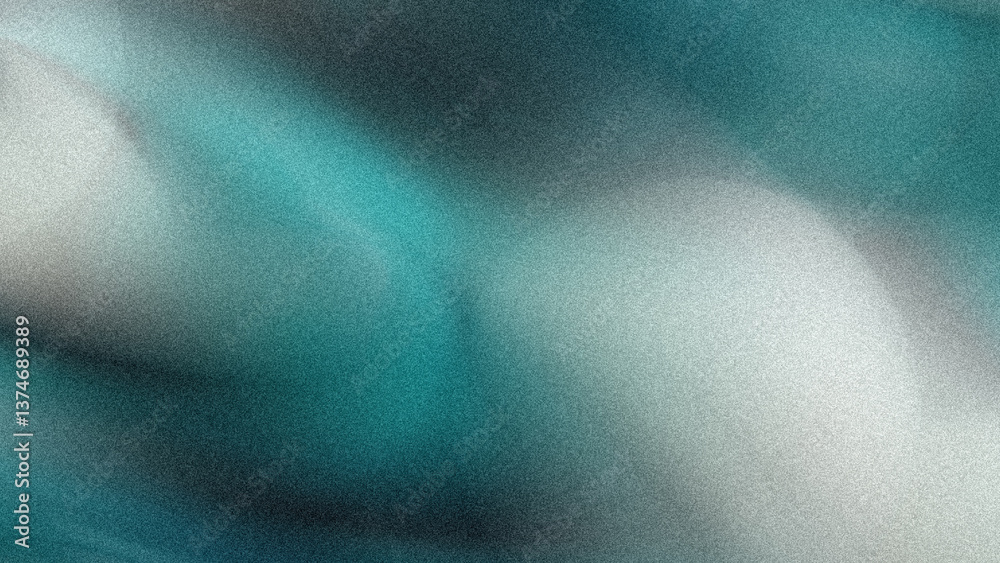 Fototapeta premium An abstract teal and white watercolor painting with soft blurred edges creating a calming and serene effect