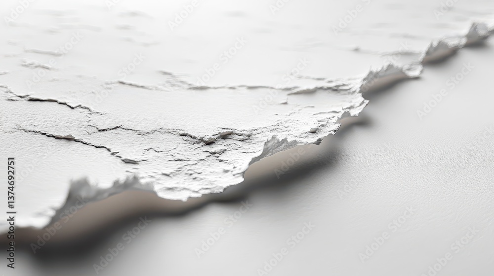 White, rough, fragmented surface with cracks and ridges. Clean and abstract White, rough, fragmented surface with cracks and ridges. Clean and abstract
