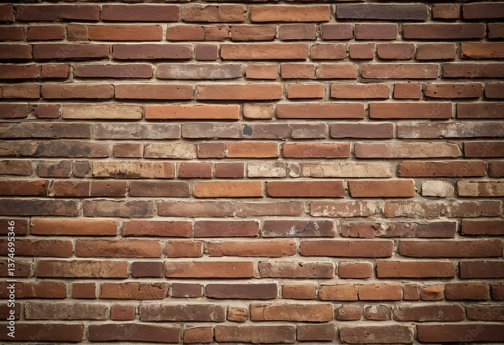 Fototapeta premium A red brick wall with a black background.