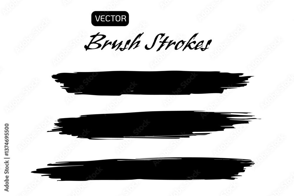 Vector brush stroke. Hightlight title or heading. Emphasize text. 