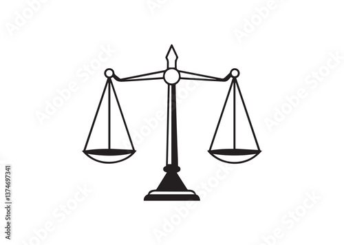 Justice scale silhouette Vector
