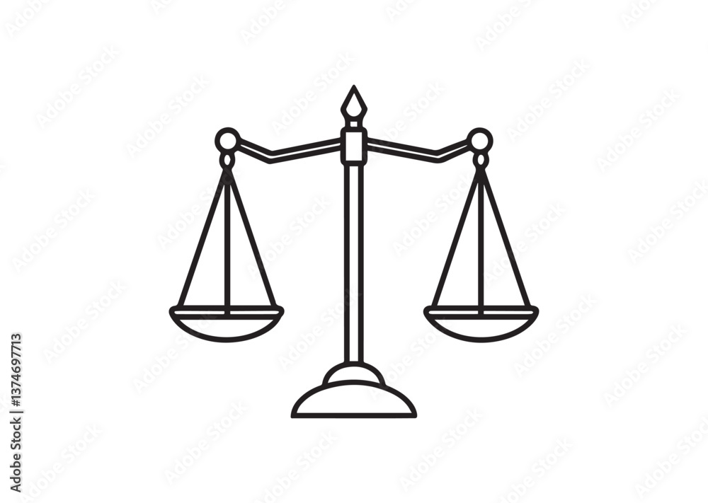 Justice scale silhouette Vector Justice scale silhouette Vector