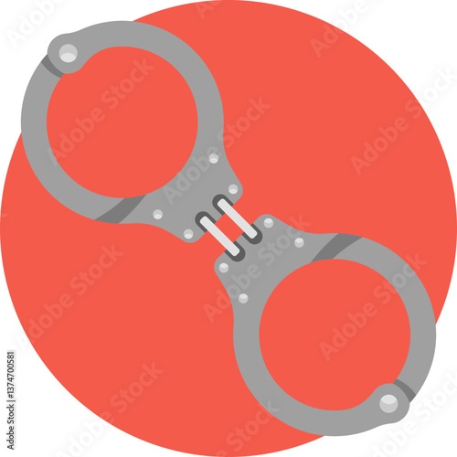 Handcuffs secured together, symbolizing restraint and law enforcement in a prison setting.