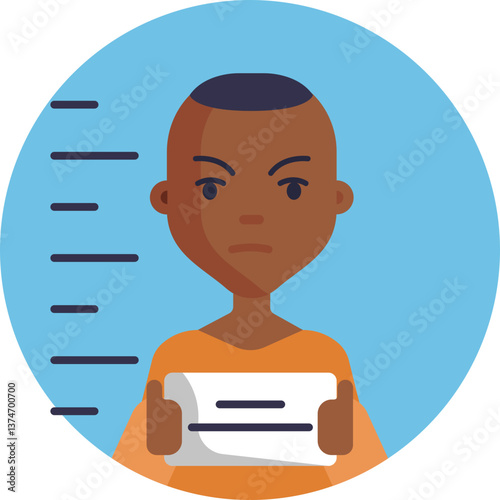 Prisoner Silhouette: A simple outline of a person, depicting someone held in a correctional facility.