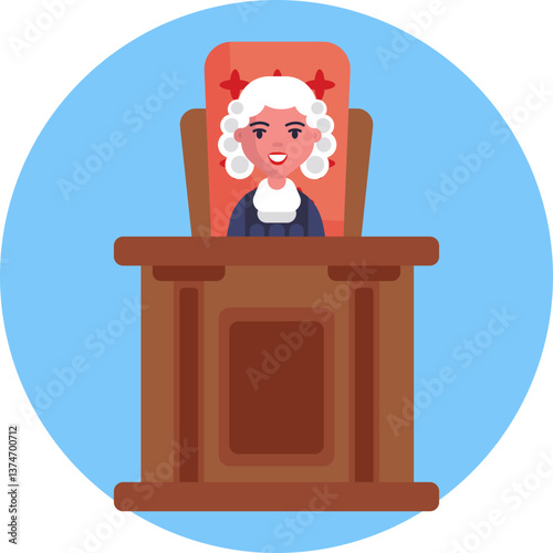 A formal chair used by a judge to oversee legal proceedings.