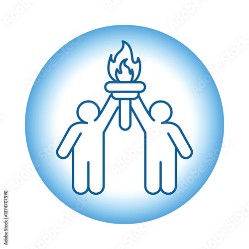 Vector icon for team motivation. Illustration of teamwork goals, success, and shared achievements.