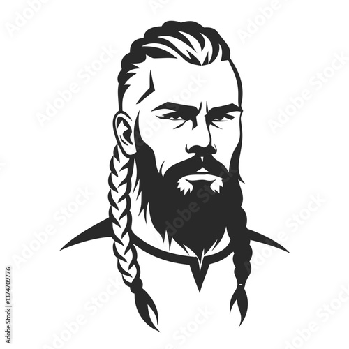 Warrior's Gaze: A powerful monochrome portrait captures a fierce warrior, his stern expression reflecting the strength and history of his heritage.