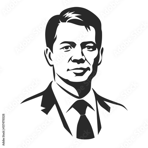 Professional Portrait: A distinguished professional is captured in a monochrome portrait, projecting confidence and expertise. With a sharp gaze and poised demeanor.