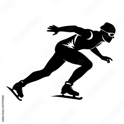 Speed Skating Silhouette: A dynamic silhouette of a speed skater in motion, showcasing the power and grace of this winter sport.