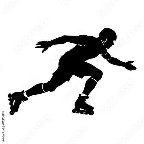 Silhouette of Speed: A dynamic silhouette captures the essence of inline skating, showcasing motion and energy.