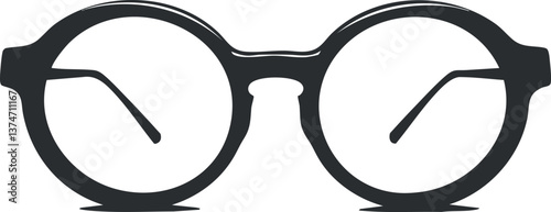 Black round eyeglasses with a classic design, perfect for fashion and vision correction.