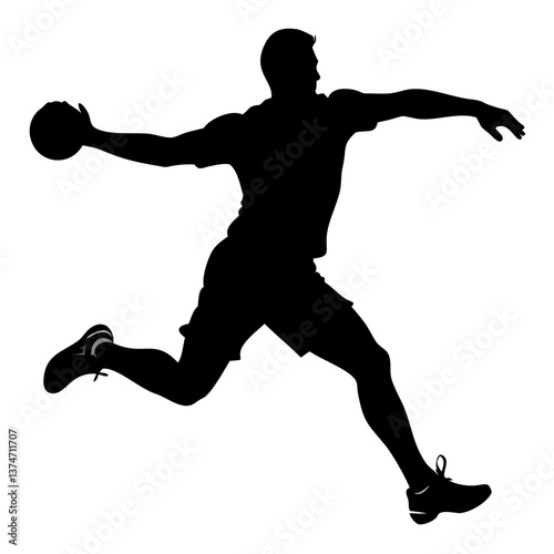 Silhouette Slam Dunk: A dynamic silhouette captures the intense moment of a basketball player's high-flying slam dunk, epitomizing athleticism and the thrill of the game.