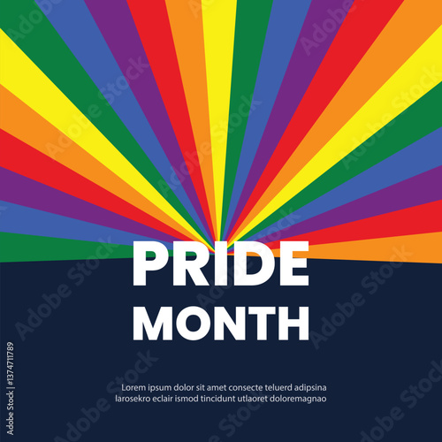 LGBT pride month abstract background.LGBT multicolour rainbow flag.Vector banner template for pride month.
