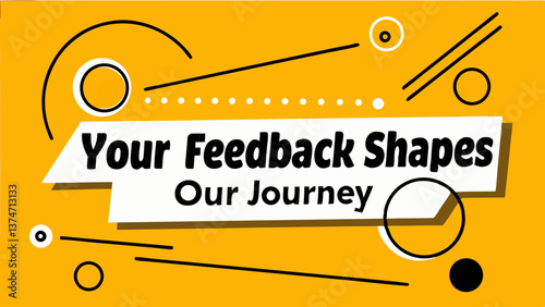 Feedback Journey: A vibrant, geometric graphic that conveys the essence of how user feedback shapes our journey, highlighting growth and adaptation.