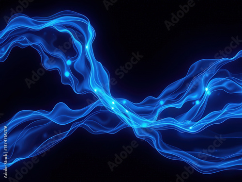abstract blue waves on a dark background