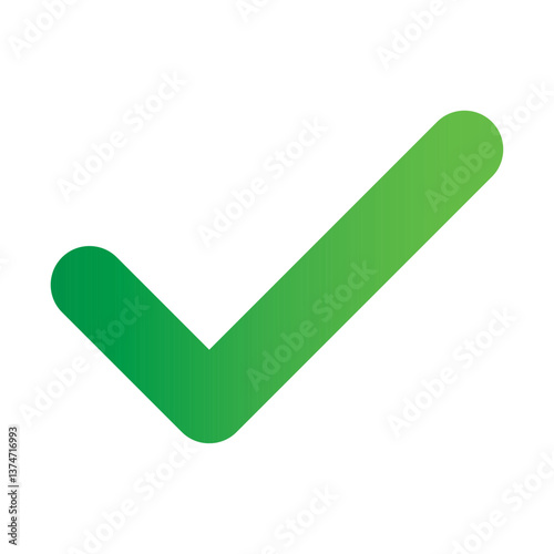 Green approve check mark icon. Tick symbol in green color, flat vector illustration. Accept Check mark icon vector isolated on white background, EPS 10.