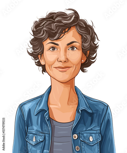 Relaxed middle-aged European woman enjoying a moment of calm with a warm smile and short hair