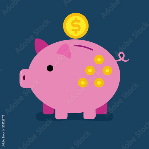 vector graphic design world thrift day pink pig
