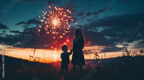 Golden Moments: Parent and Child in the Sunset