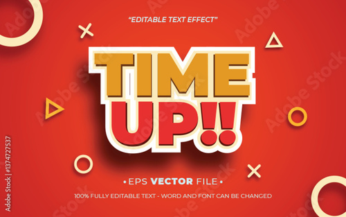 Time Up Game 3d text effect editable vector