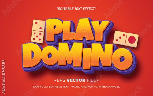 Play Domino 3d text effect editable game title style