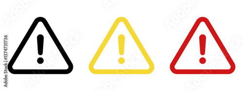 Caution warning signs set. Exclamation marks