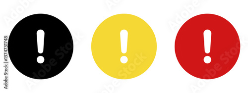 Caution warning signs set. Exclamation marks