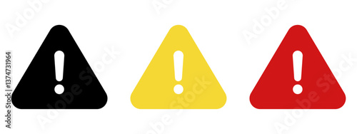 Caution warning signs set. Exclamation marks