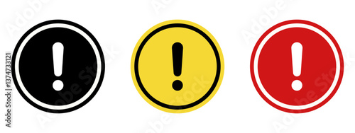 Caution warning signs set. Exclamation marks