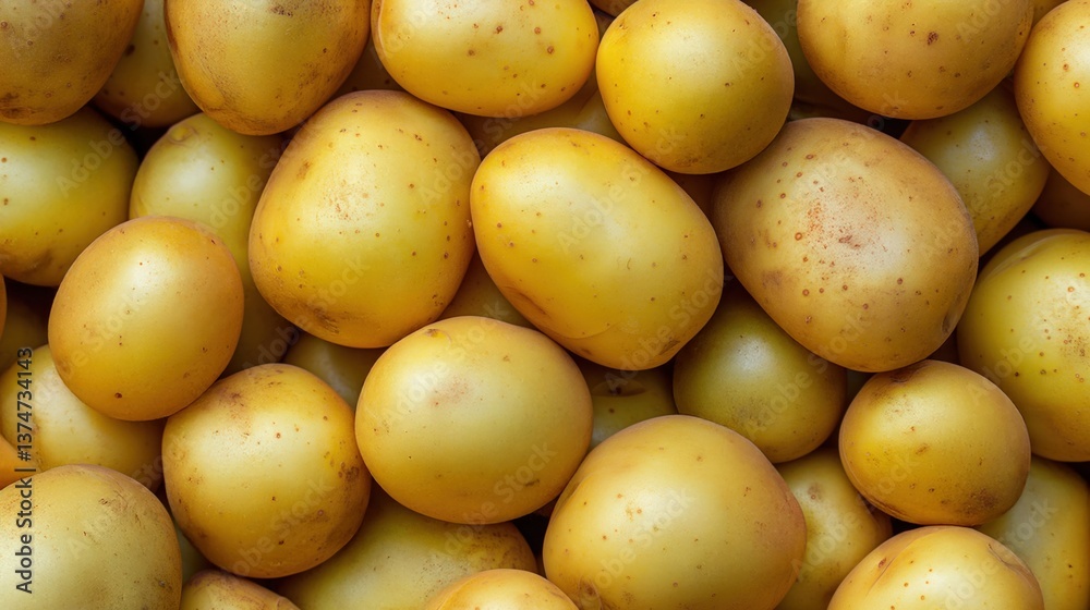 Fresh Yellow Potatoes Piled Together in a Rustic Setting Fresh Yellow Potatoes Piled Together in a Rustic Setting