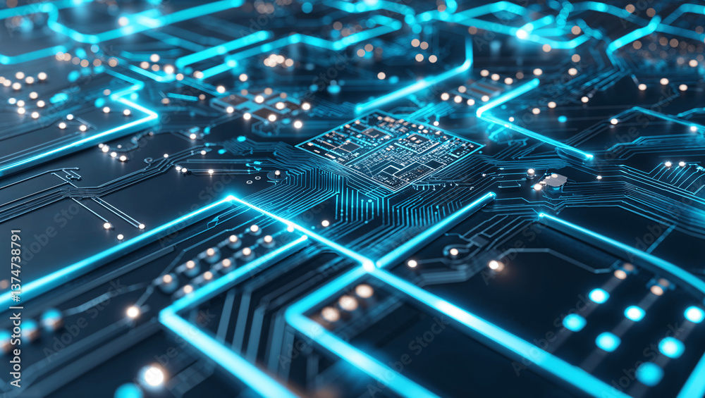 High-Tech Microprocessor and Intricate Circuit Board High-Tech Microprocessor and Intricate Circuit Board