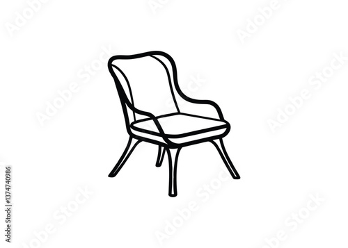 Silhouette of chair isolated on a white background