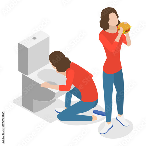 3D Isometric Flat Vector Illustration of Psychiatric Disorders, Mental Health Conditions. Item 3