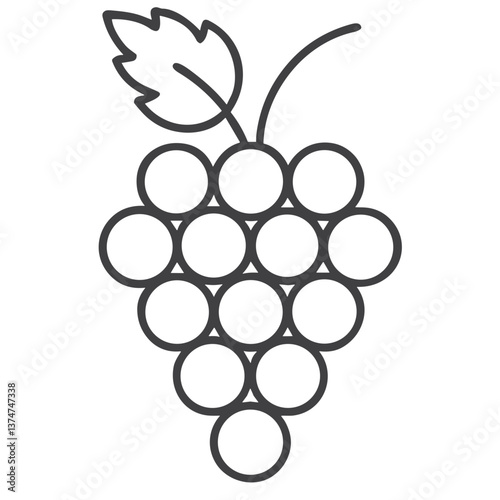 Grape Icon for Wine Industry Applications, Fruit Apps, Vineyard Marketing and Nutritional Graphics - Versatile Food Illustration for Healthy Diet Content and Agricultural Visuals