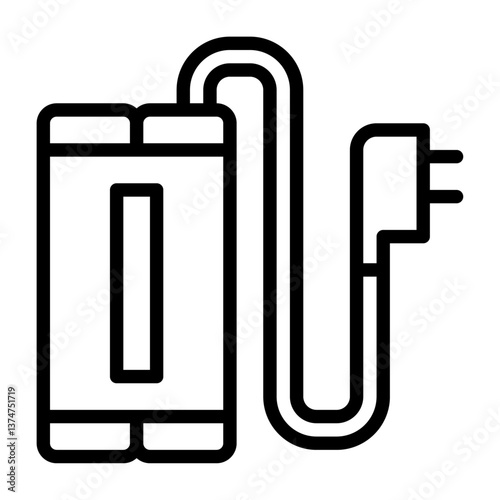 Battery Charge outline icon, finish Battery Charge black line illustration
