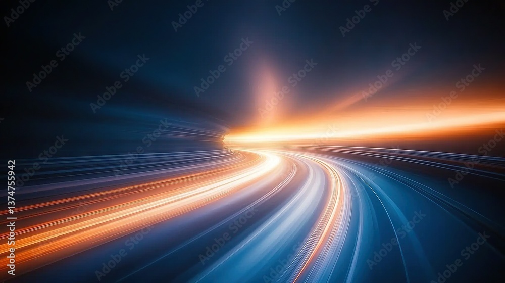 a highway at night with a well-lit tunnel a highway at night with a well-lit tunnel