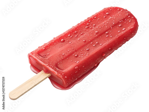 Colorful frozen treat melting on a warm day