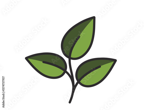Plant sprout illustration in green colors. Spring, planting and nature design element. Isolated vector image