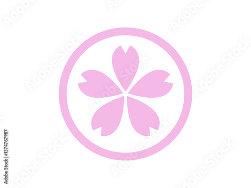桜の花円型アイコン
