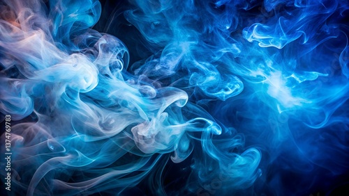 Abstract blue smoke background