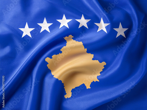 waving flag of kosovo