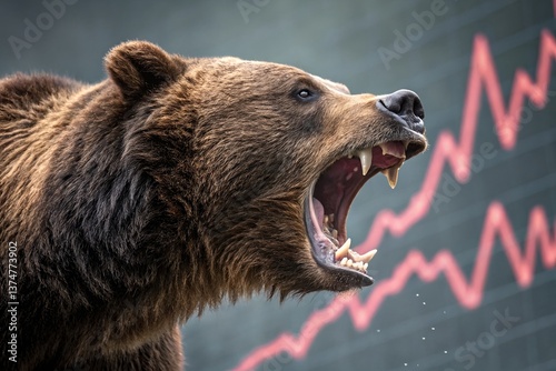 Majestic Bear Roaring Against Dramatic Financial Market Trends
