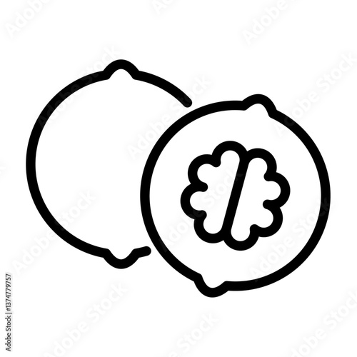Walnut outline icon. Walnut black line illustration.