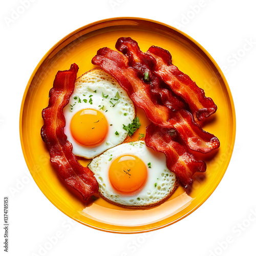 A Plate of fried Eggs and B...