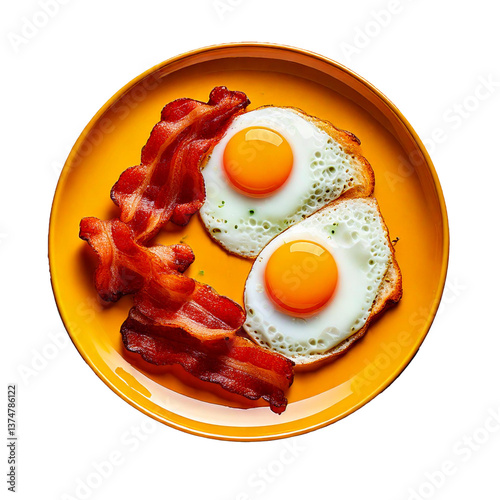 A Plate of fried Eggs and B...